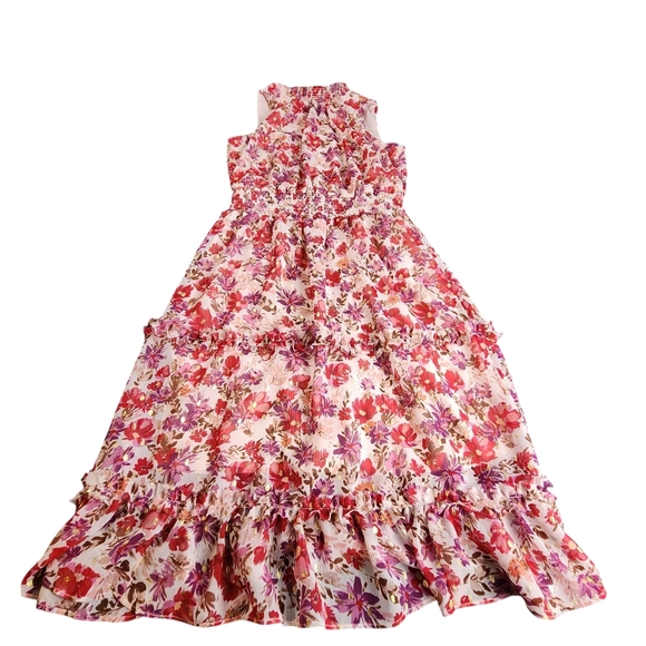 Floral Cottagecore Sundress Romantic Coquette Garden Party Smocked Waist Spring - Picture 11 of 14